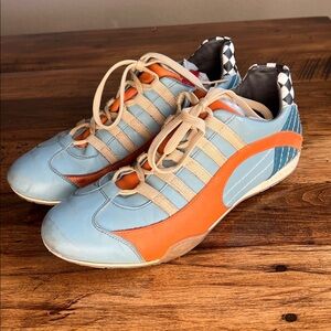 Granprix Originals Men's Sz 43 Racing Sneaker in Blue and Orange Leather